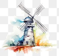 PNG Windmill outdoors architecture creativity. AI generated Image by rawpixel.