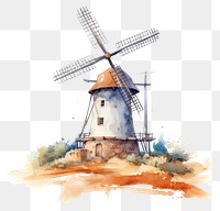 PNG Windmill outdoors machine architecture. AI generated Image by rawpixel.