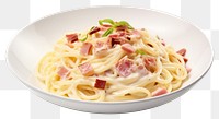 PNG Spaghetti carbonara pasta plate. 