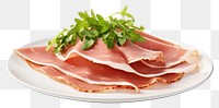 PNG Food ham plate meat. AI generated Image by rawpixel.