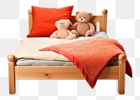 PNG Bed furniture cushion toy. AI generated Image by rawpixel.
