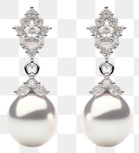 PNG Earring pearl jewelry white. 