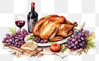 PNG Thanksgiving dinner food meal transparent background