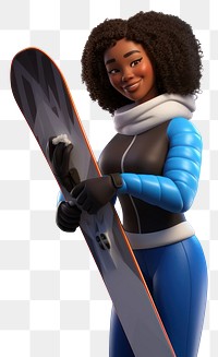 PNG Adult woman transparent background snowboarding. AI generated Image by rawpixel.