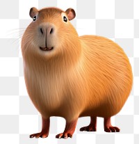 PNG Capybara wildlife cartoon mammal. 