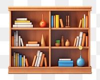 PNG Bookcase furniture bookshelf organization. AI generated Image by rawpixel.