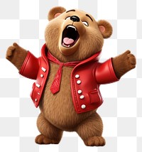 PNG Cartoon bear toy transparent background.