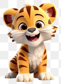 PNG Cartoon tiger cute toy. 