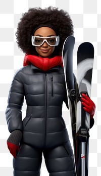 PNG Adult woman ski transparent background. 