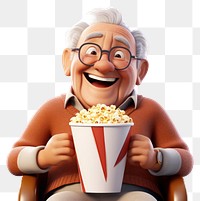 PNG Popcorn cartoon snack white background. 