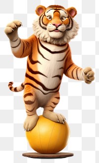 PNG Tiger wildlife standing cartoon. 