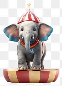 PNG Elephant circus figurine cartoon.