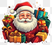 PNG Christmas gift black background santa claus. 