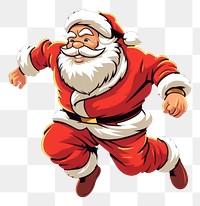 PNG Christmas cartoon black background santa claus. 