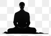 PNG Taoism silhouette meditating adult. AI generated Image by rawpixel.