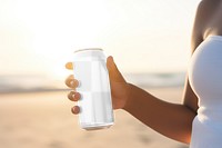 Soda can png transparent mockup, realistic product packaging