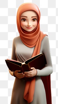 PNG Publication portrait reading hijab. 