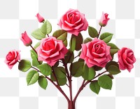 PNG Rose flower plant white background. AI generated Image by rawpixel.