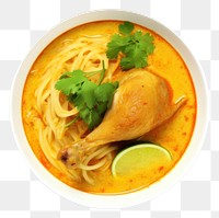 PNG Soup noodle curry plate. 