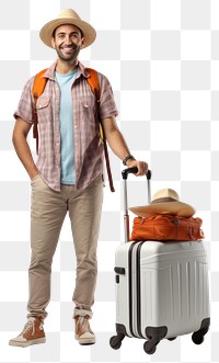 PNG Suitcase luggage smiling travel. AI generated Image by rawpixel.