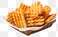 PNG Waffle fries food white background condiment. 