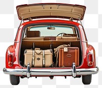 PNG Car suitcase vehicle luggage. AI generated Image by rawpixel.