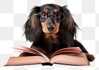 PNG Reading book publication dachshund. 