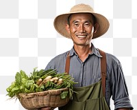 PNG Gardening vegetable holding farmer. 