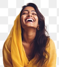 PNG Laughing smiling women scarf. 