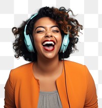PNG Headphones laughing headset adult. AI generated Image by rawpixel.
