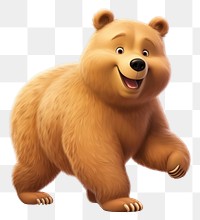 PNG Bear cartoon mammal white background. AI generated Image by rawpixel.