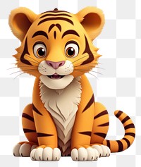 PNG Cartoon animal mammal tiger. 