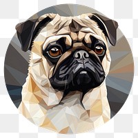 PNG Pug animal mammal face. 