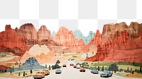 PNG Landscape panoramic mountain painting. AI generated Image by rawpixel.