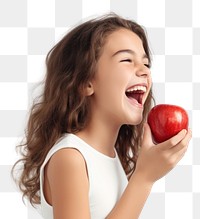 PNG Laughing apple white background happiness. 