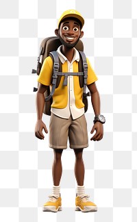 PNG Backpack cartoon white background adventure. AI generated Image by rawpixel.