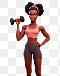 PNG Cartoon adult woman gym. 