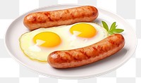 PNG Egg sausage fried plate. AI generated Image by rawpixel.