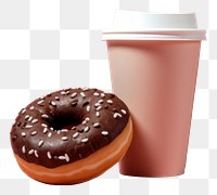 PNG Cup coffee donut food. 