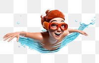 PNG Swimming portrait cartoon sports. 