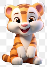 PNG Baby cute tiger figurine cartoon animal. 