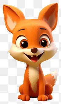 PNG Baby fox cartoon toy representation. 