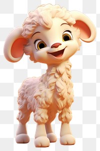 PNG Baby sheep figurine cartoon animal. 