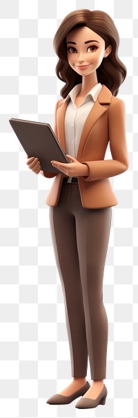 PNG Business woman figurine smiling cartoon. 