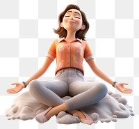 PNG Happy calm lady figurine cartoon adult. 