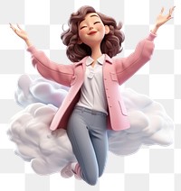 PNG Happy calm lady cartoon adult joy. 