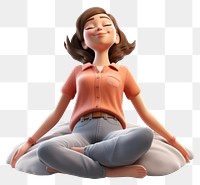 PNG Happy calm lady figurine cartoon adult. AI generated Image by rawpixel.