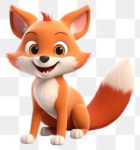 PNG Red fox cartoon animal white. 