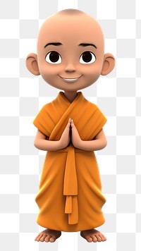 PNG Monk cartoon white background representation. AI generated Image by rawpixel.