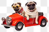 PNG Pug dog sunglasses vehicle